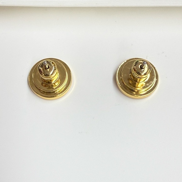 Tory Burch Gold Earrings with White Pearls - Picture 3 of 4
